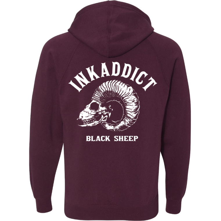 Image of InkAddict Throwback Black Sheep Women's Blackberry Pullover