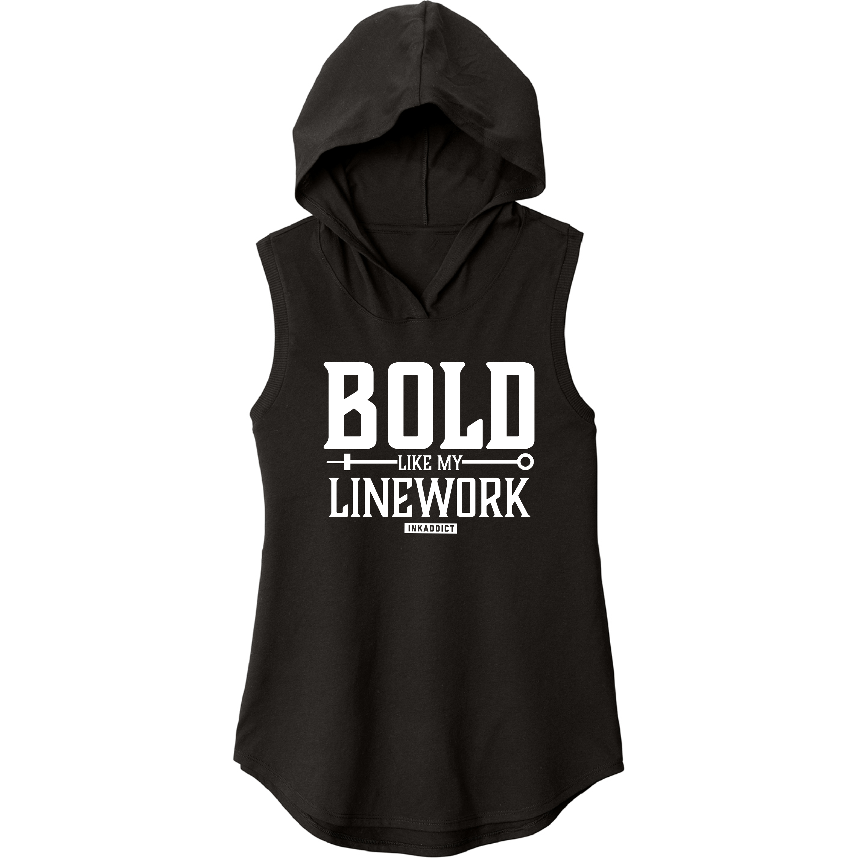 Image of Bold Like My Line Work Sleeveless Hoodie Tee