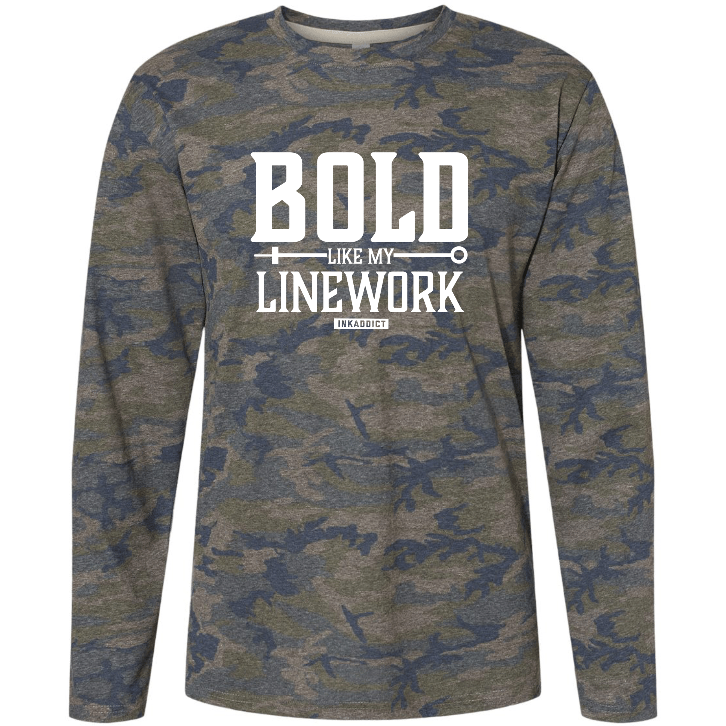 Image of Bold Like My Line Work Unisex Camo Long Sleeve Tee