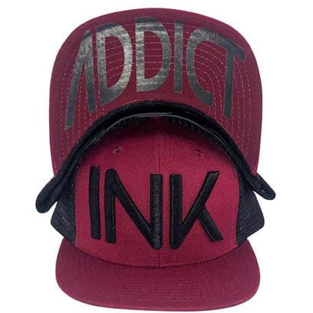 Image of INK Maroon/Black Flat Bill Trucker