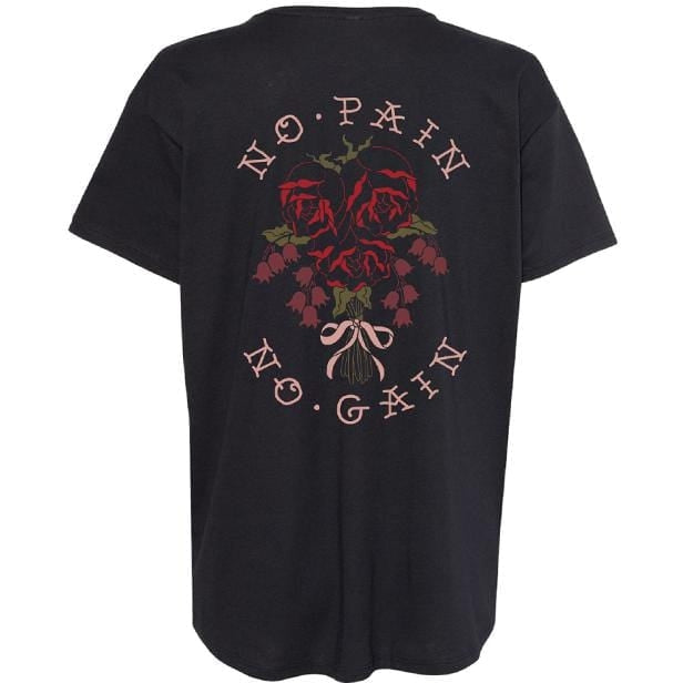 Image of No Pain No Gain Black Women's Slim Fit Tee