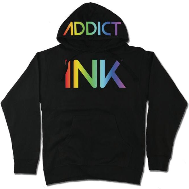 Image of INK Rainbow Women's Black Pullover Hoodie