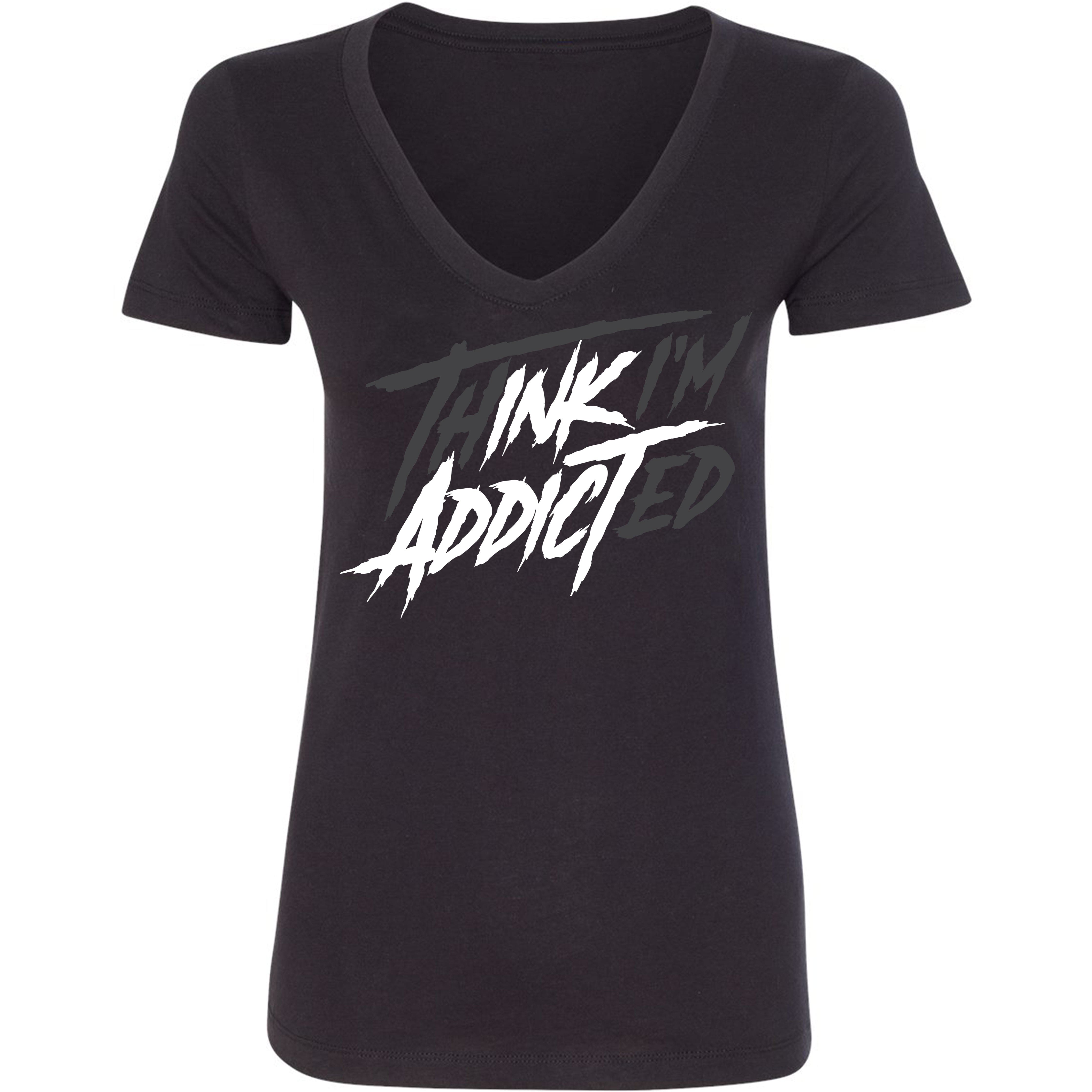 Image of thINK I'm ADDICTed Women's V-Neck Tee