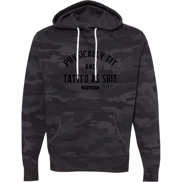 Physically Fit Unisex Black Camo Pullover