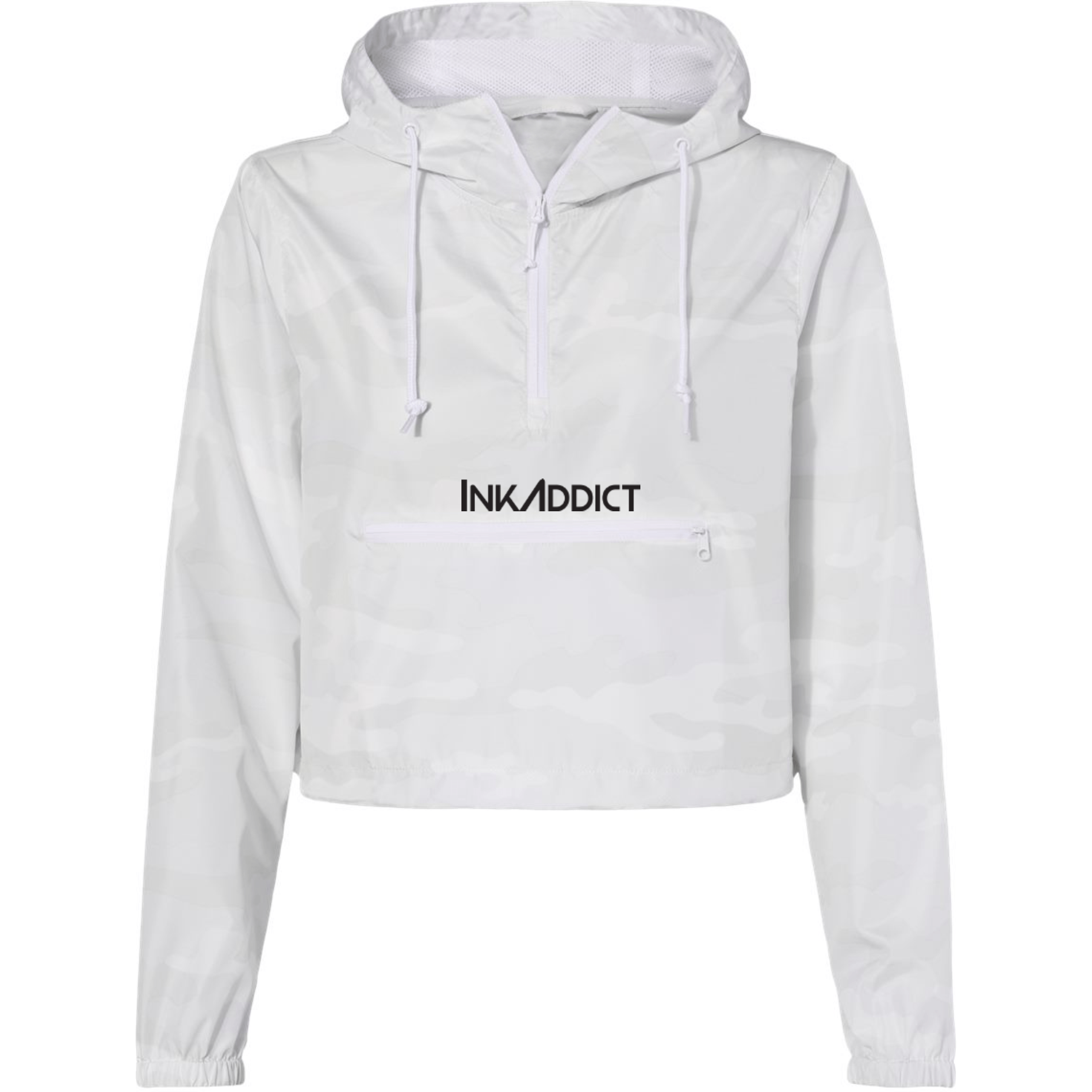 Image of InkAddict White Camo Cropped Women's Windbreaker