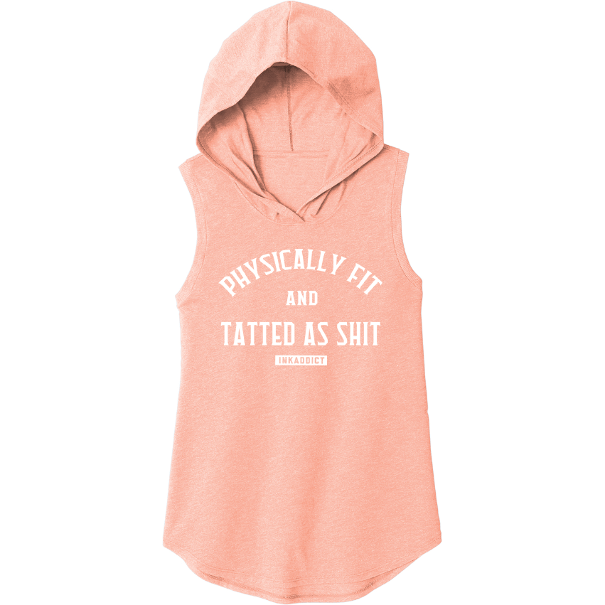 Image of Physically Fit Women's Peach Sleeveless Hoodie Tee