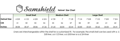 Samshield Helmet Size Chart
