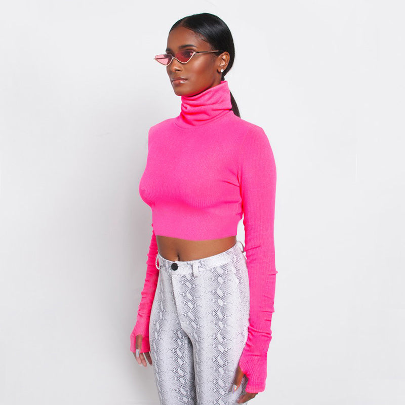 Neon Cropped Turtleneck – Rosada Couture