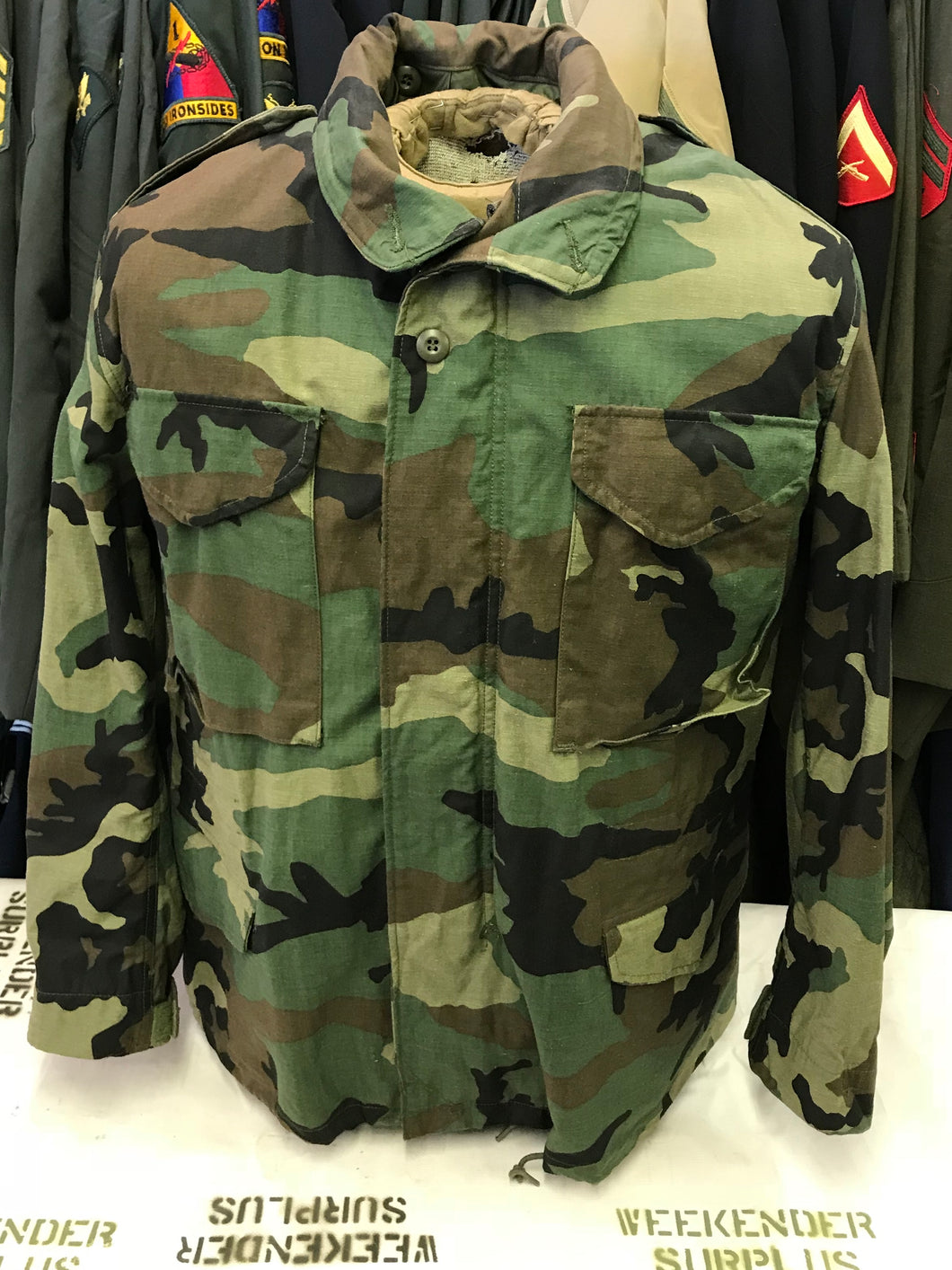 M-65 ARMY ISSUE CAMO FIELD JACKET COLD WEATHER M-1965 WOODLAND CAMOUFL ...