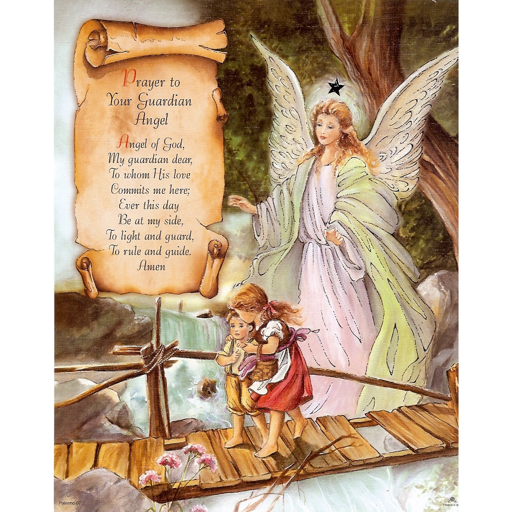 Prayer to Guardian Angel 8x10 Carded Print The Catholic Gift Store