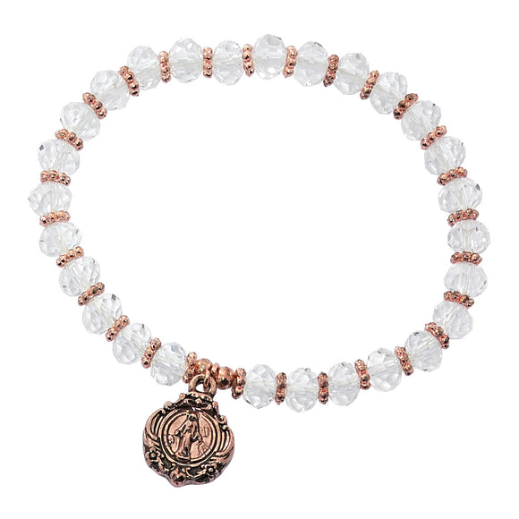 Rose Gold Miraculous Medal Stretch Bracelet – The Catholic Gift Store