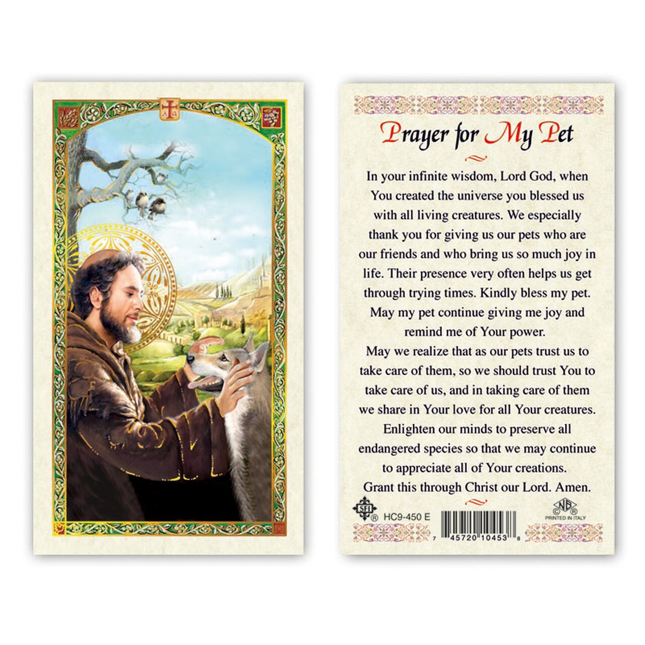 St Francis - Prayer for My Pet – The Catholic Gift Store