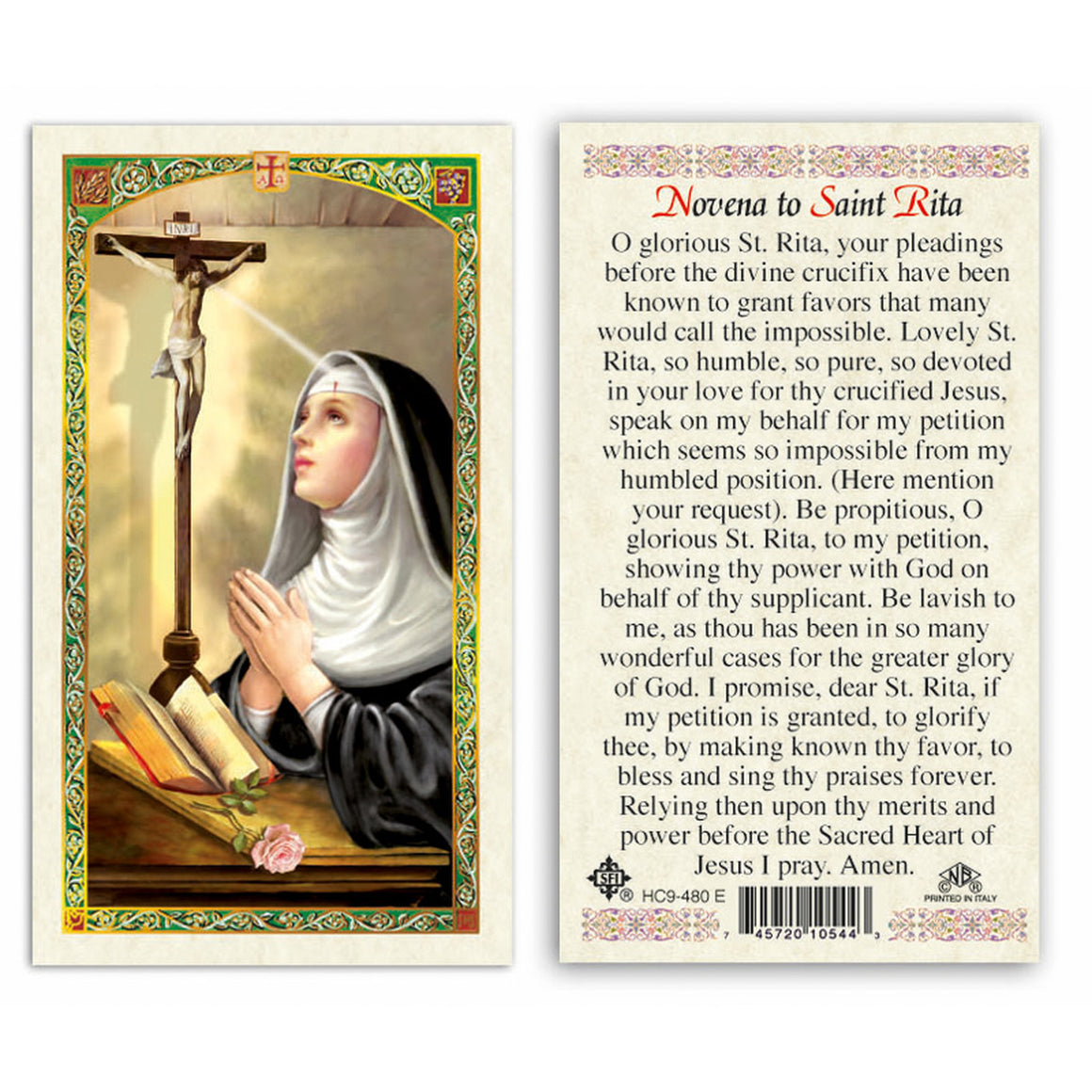 daily prayer to saint rita novena