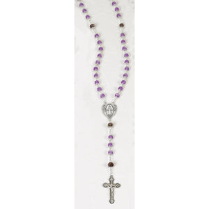 Violet Rosary with Crystal Our Father Beads