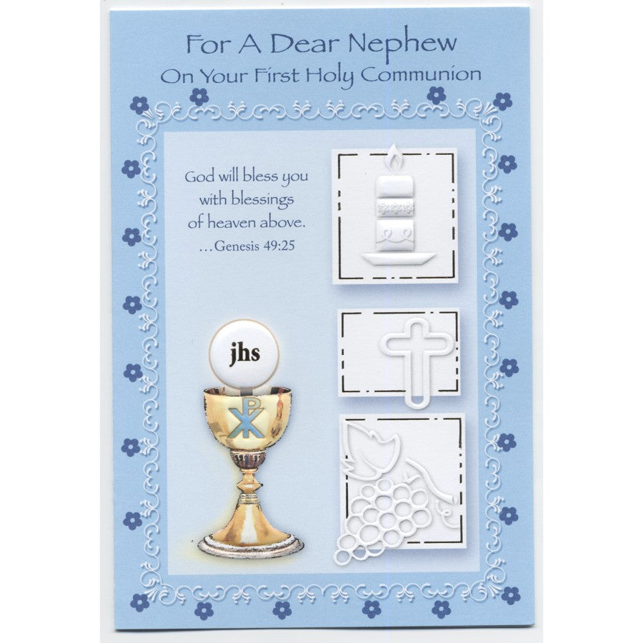 Dear Nephew First Communion Card – The Catholic Gift Store