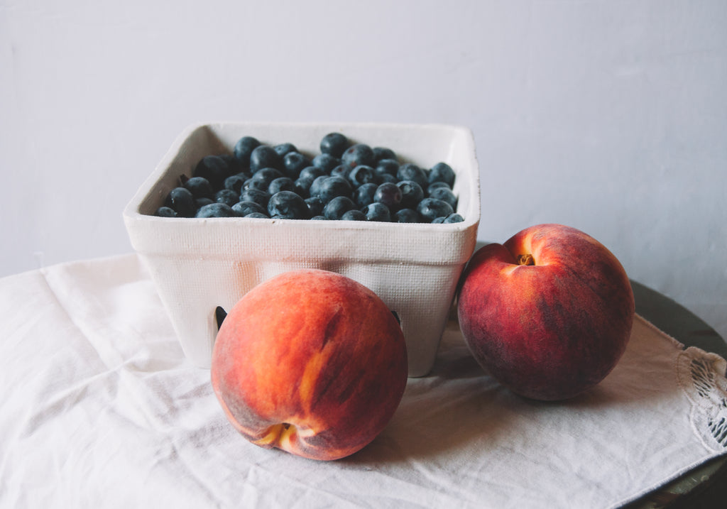 Summer Local Peaches and Fresh Blueberries Seasonal Fruit Local bumble & butter Flavors Gluten Free Peach Cobbler Recipe Blueberry Cornbread Salted