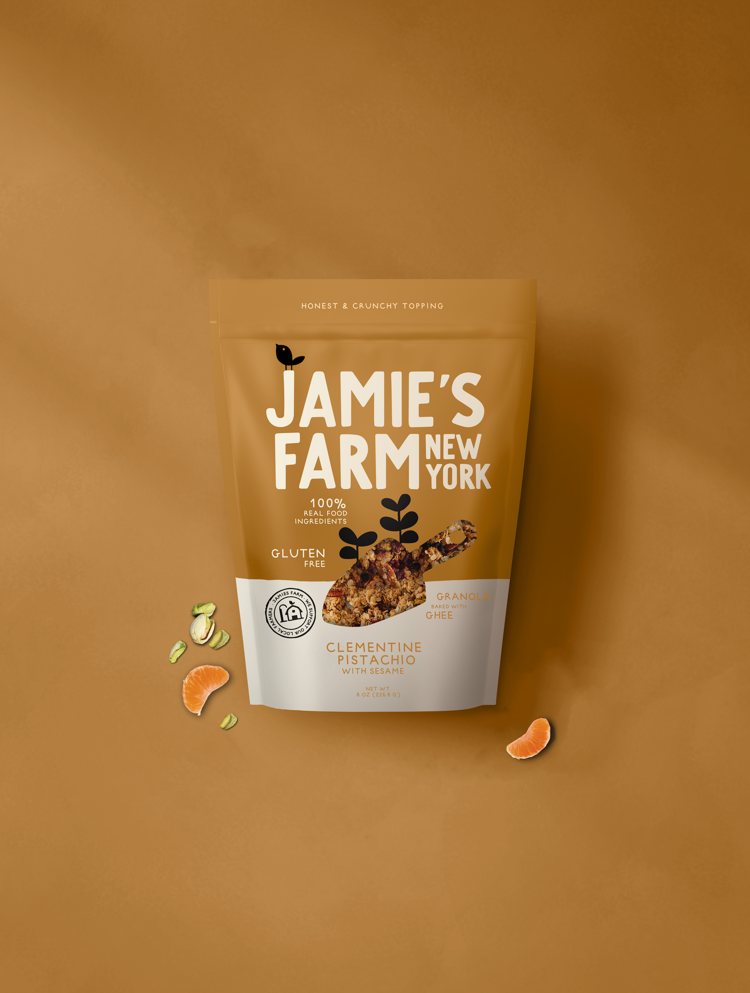 Jamie's Farm New York Clementine Pistachio Granola baked with Tahini Organic