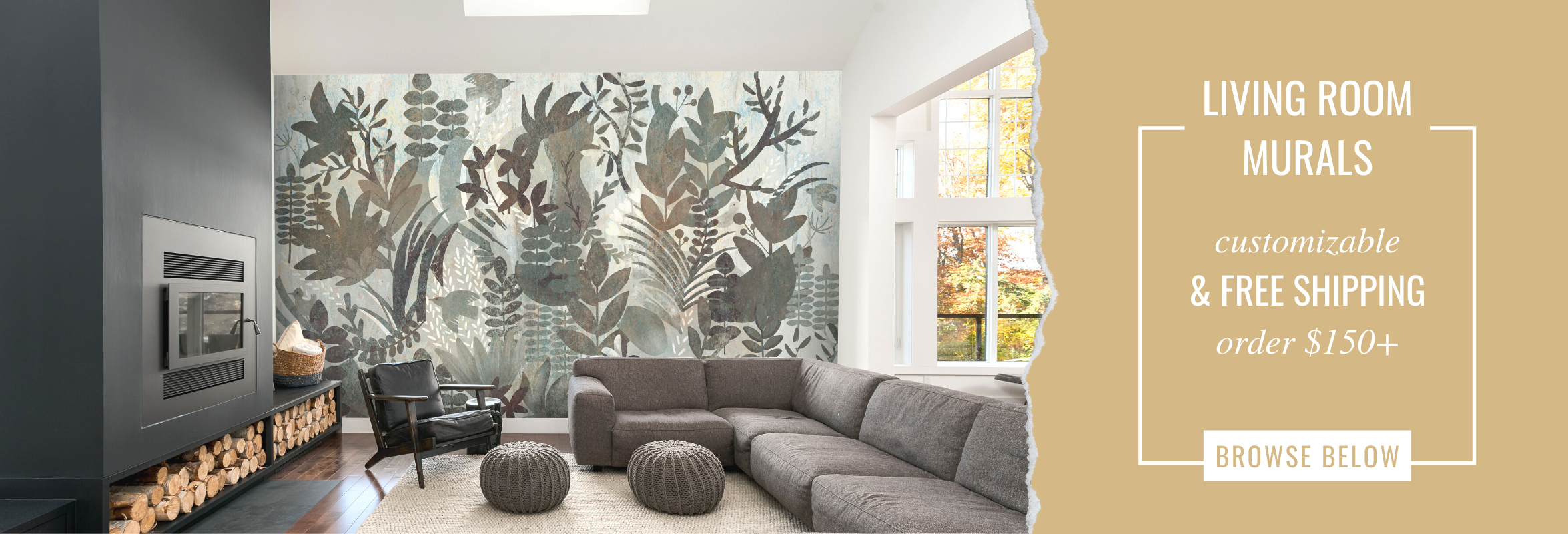living room murals