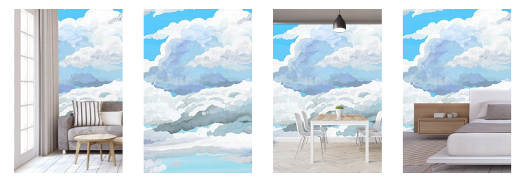 blue sky wallpaper mural