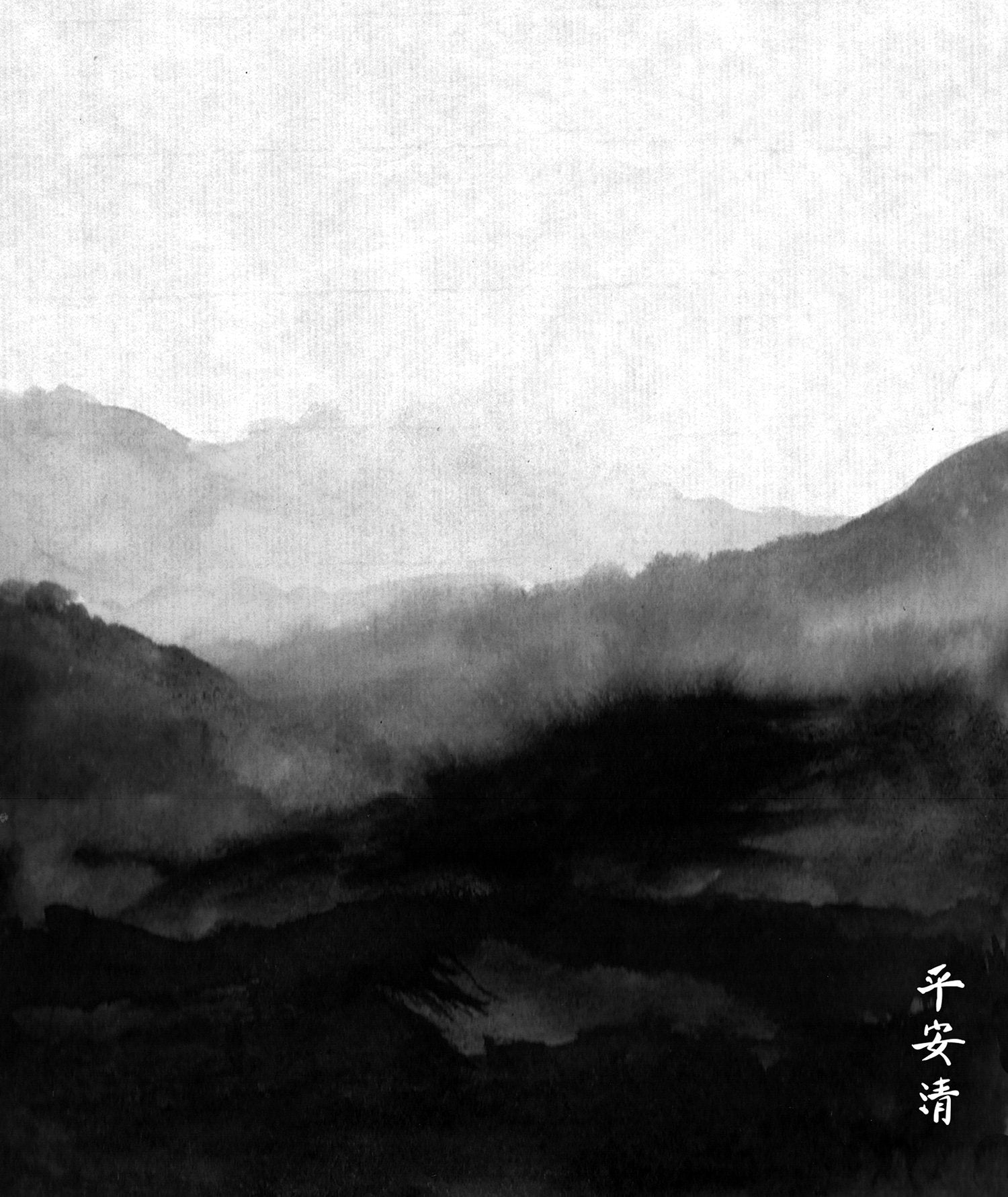 Minimalist Painted Mountains Wallpaper Mural Black And White M9255 Walls Republic Us