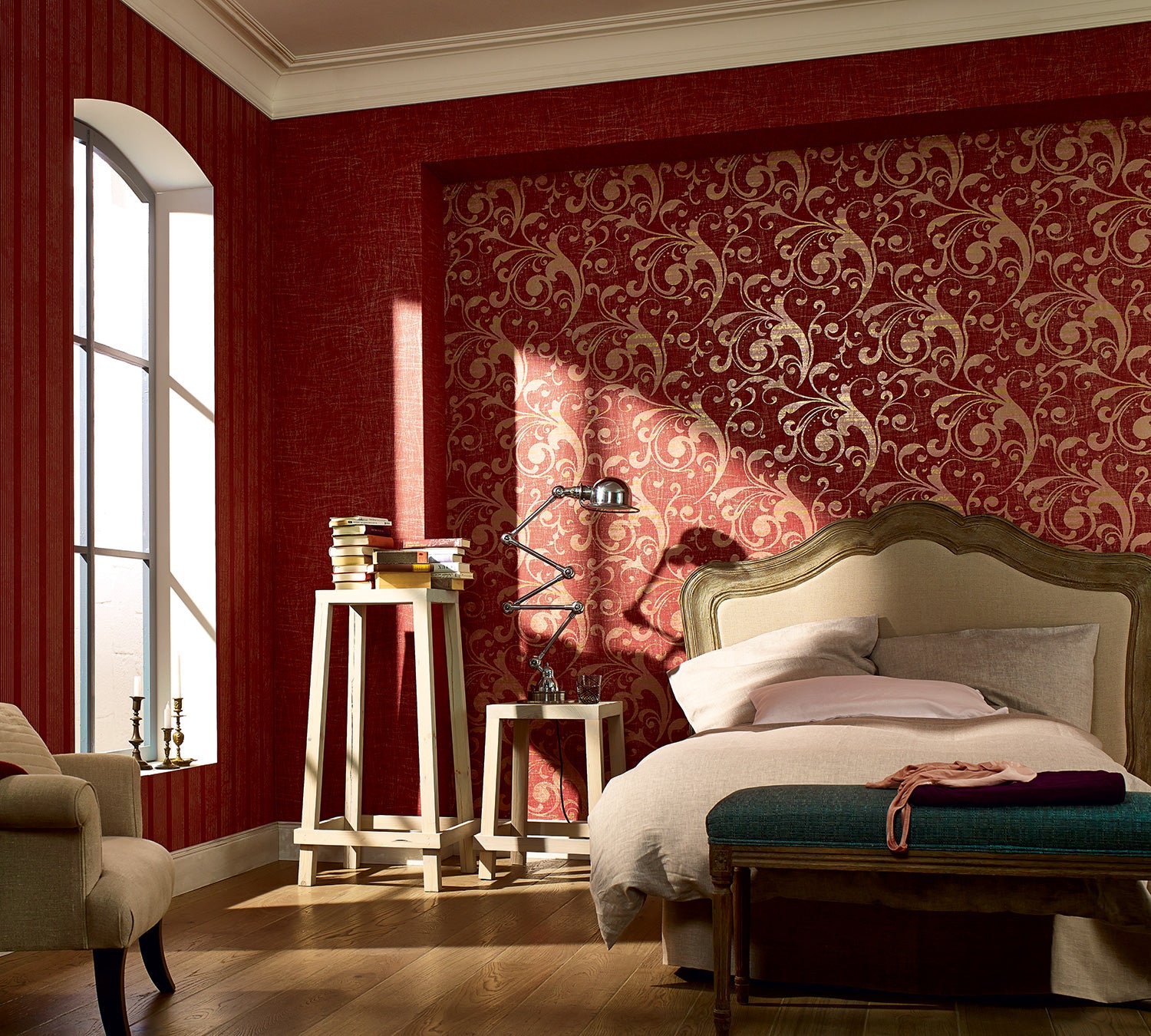 red wallpaper for walls