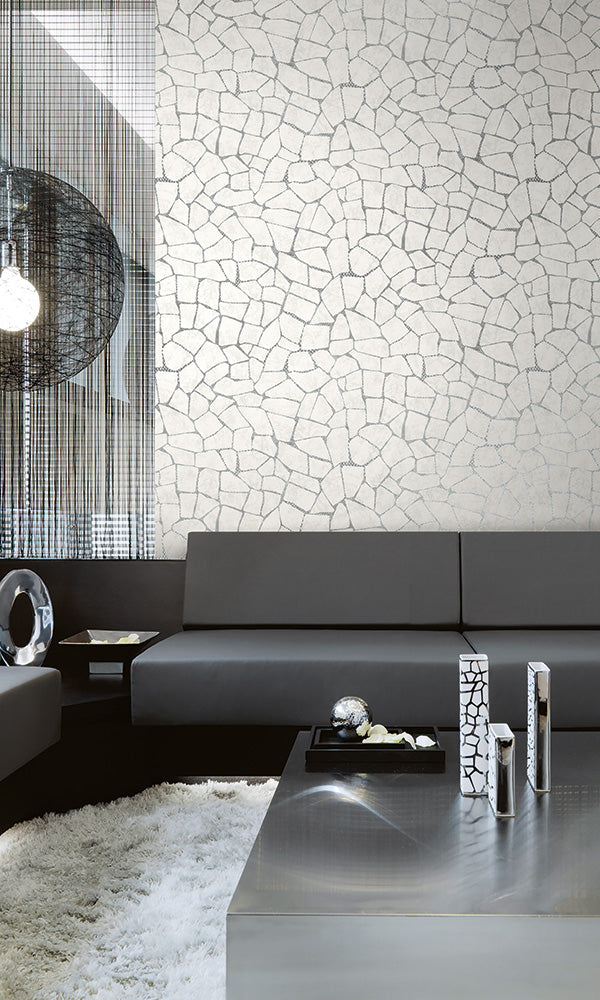 White Broken Pieces Abstract Wallpaper R6304 – Walls Republic US