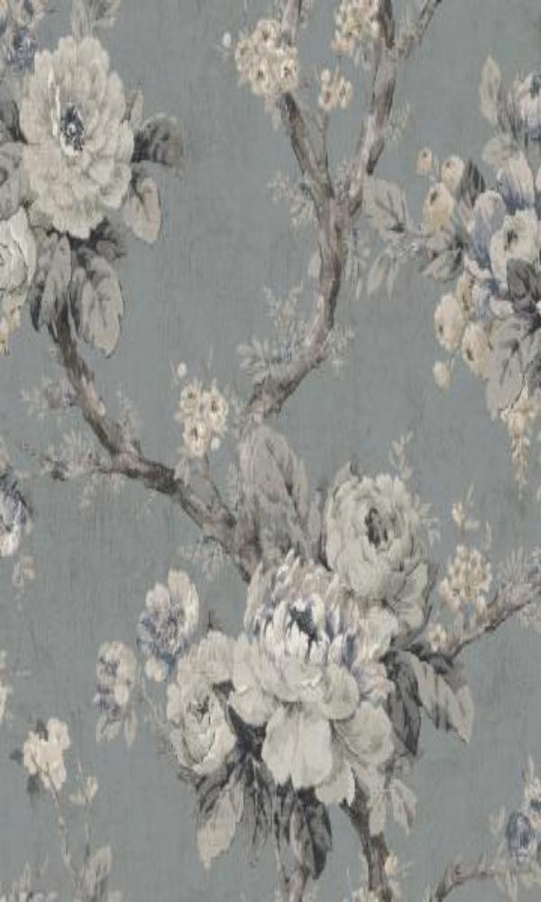 grey floral wallpaper border