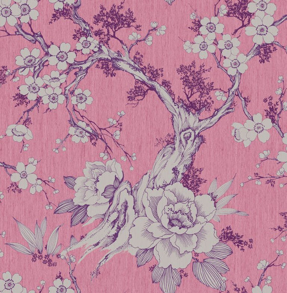 Bold Pink Floral Wallpaper R5062 | Modern Home Interior – Walls Republic US