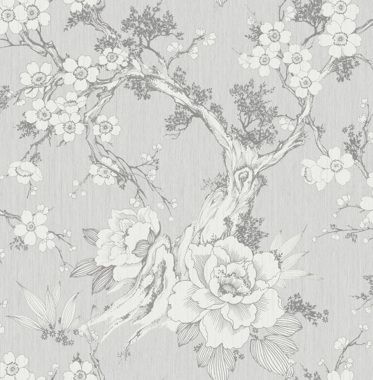 vintage flowers wallpaper black and white