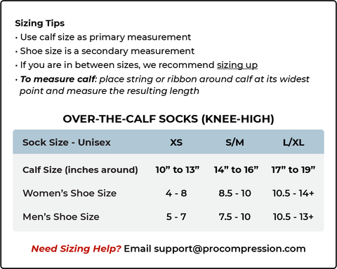 Size Guide: the Right Fit for your Compression Socks – procompression.com