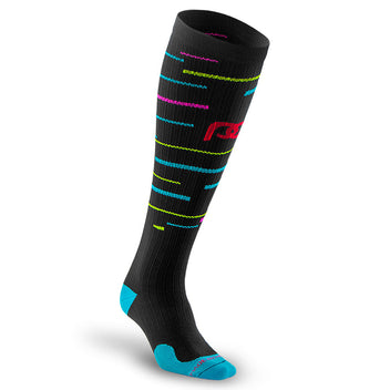 Marathon Black Compression Socks with Neon Stripes – procompression.com