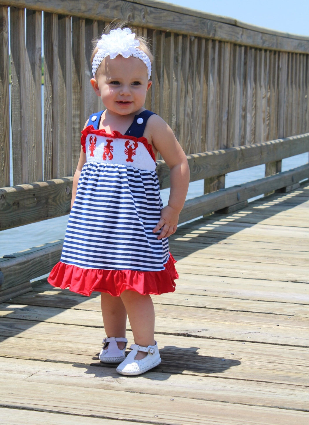 crawfish smocked dress