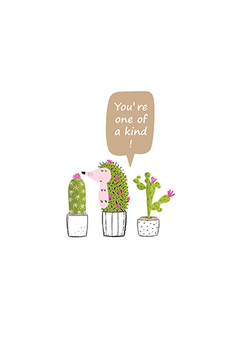 You Are One of A Kind Card | Lovely Succulent Card - Succulents Box