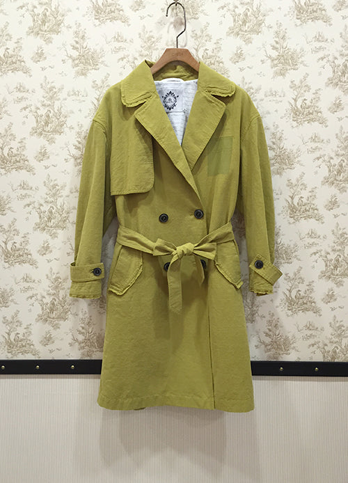 Lime green trench coat