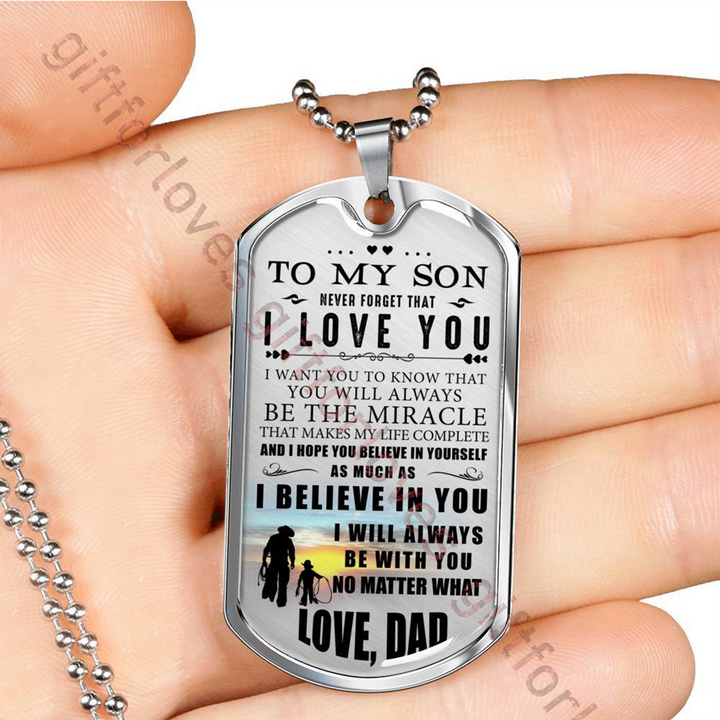 to my son dog tag necklace