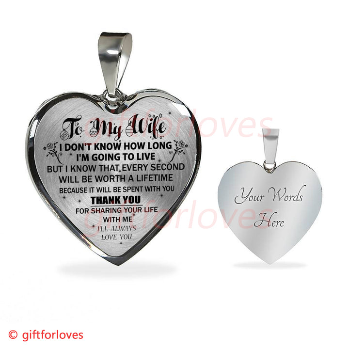 To My Wife Luxury Necklace Birthday Gifts For Wife