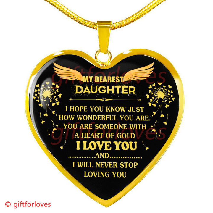 To My Daughter Luxury Necklace Unique Gift For Daughter My Dearest Gift For Loves