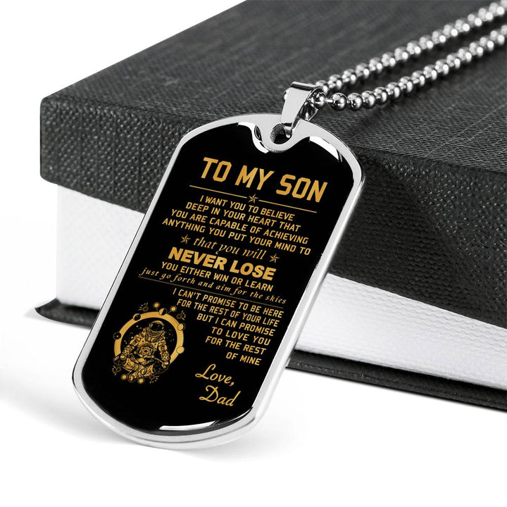 to my son dog tag necklace