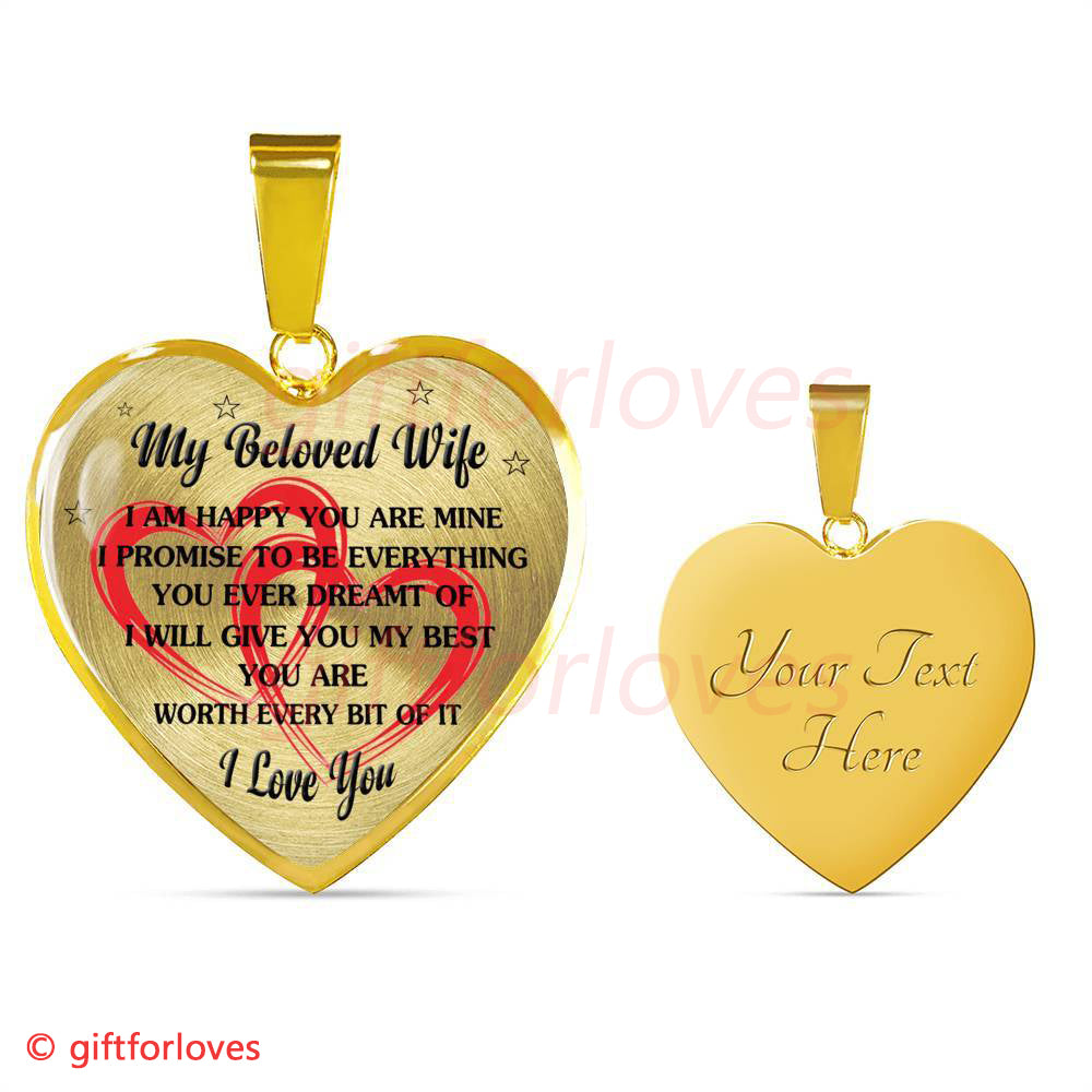 To My Wife Luxury Necklace Birthday Gifts For Her My Beloved Wife Gift For Loves