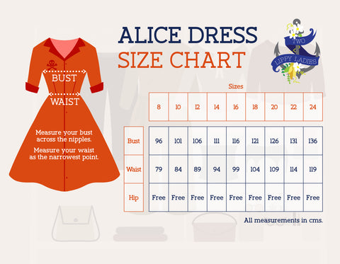 Size guide, Get the perfect fit in your vintage dresses