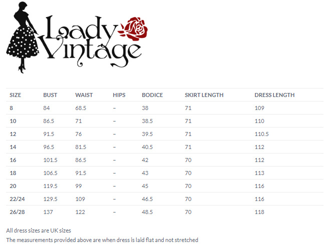 Lady Vintage size chart