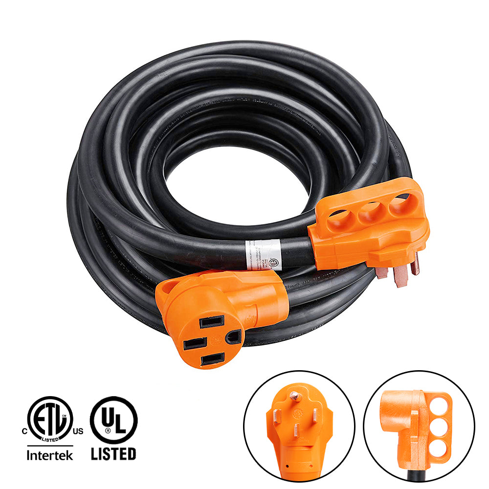 Leisure Cords 15 Ft 50 amp RV Power Extension Cord 50 Amp Male to 50 Amp  Female Standard Plug (50 Amp - 15 Foot) 