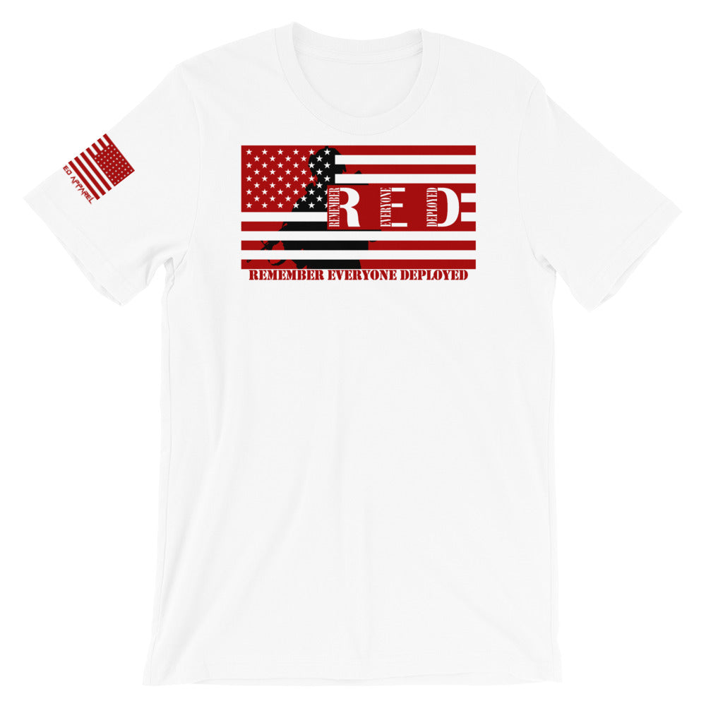 Download Red Remember Everyone Deployed Silhouette Unisex T Shirt