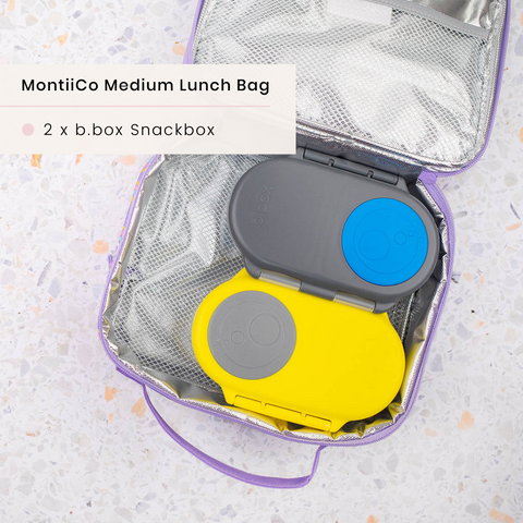 Medium MontiiCo bag with two b.box snack boxes