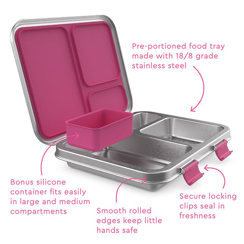 Bentgo Kids Stainless Steel Fuchsia Lunchbox