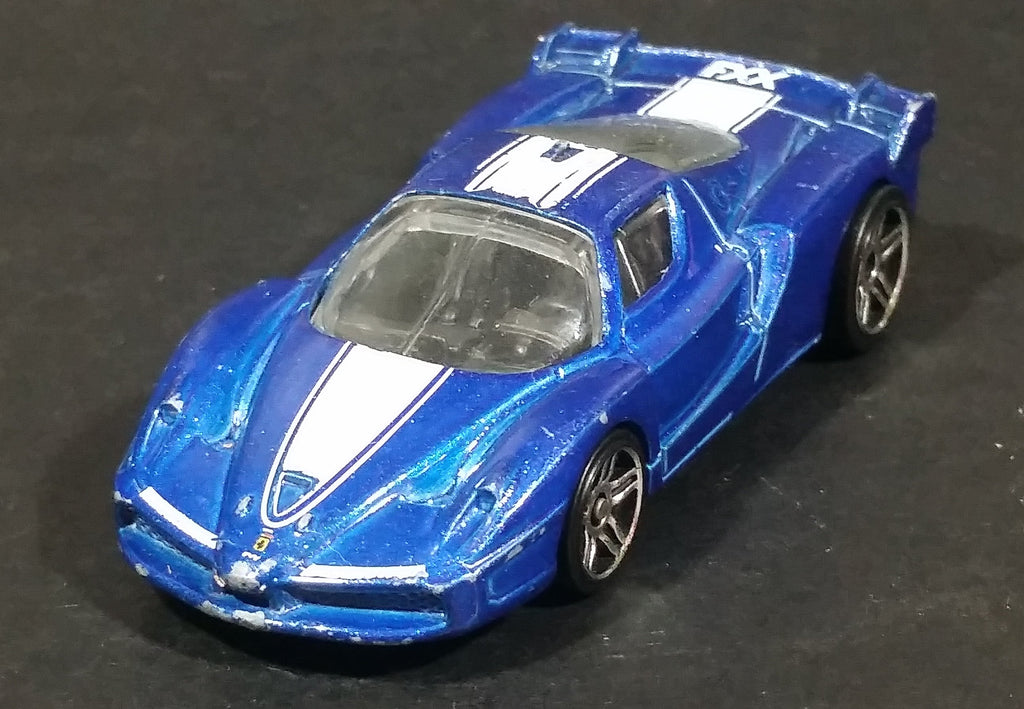 2013 Hot Wheels Ferrari Fxx Blue With White Stripe Die Cast Toy Dream 6649