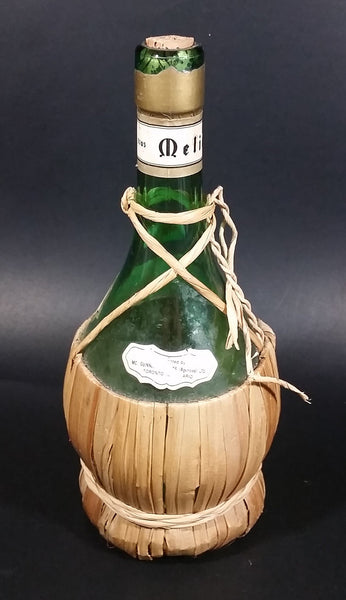 Vintage 1969 Melini Chianti Wicker Wrapped 95 Centiliter Glass Wine Bo ...