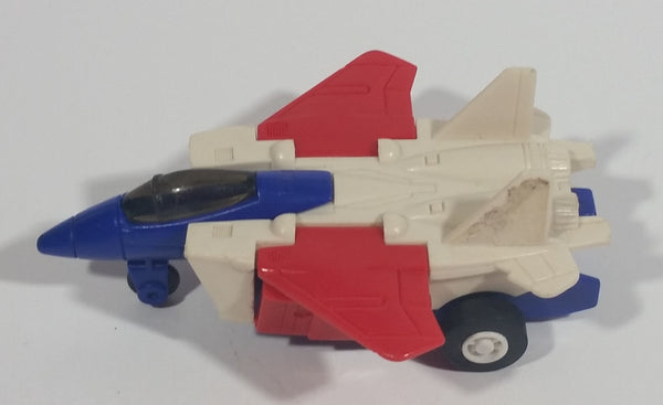 red and white transformer jet