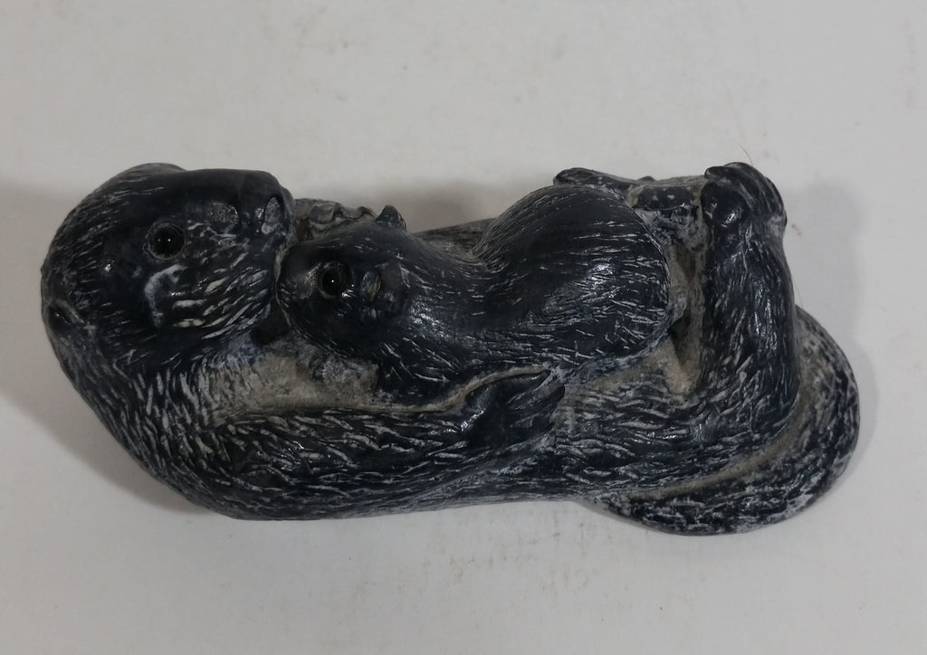 Mother Beaver and Baby Beaver Soapstone Carved Sculpture Ornament ...