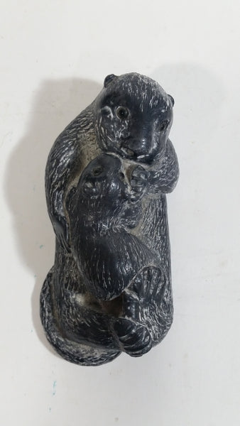 Mother Beaver and Baby Beaver Soapstone Carved Sculpture Ornament ...